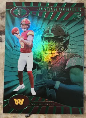 Jayden Daniels 2024 Illusions Emerald Parallel RC #93 Washington Commanders front