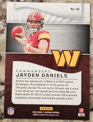 Jayden Daniels 2024 Illusions Emerald Parallel RC #93 Washington Commanders back