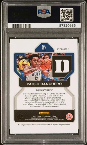 2022-23 Panini Prizm Draft Picks Paolo Banchero Venom Prizm back