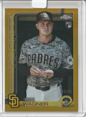 2025 Topps Chrome Update Gold Refractor 22/50 Will Wagner front