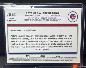 2024 Chrome Update Series - Rookie Debut Pete Crow-Armstrong #USC158 X-Fractor back