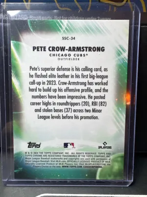 2024 Topps Chrome Update Stratospheric Stars Pete Crow Armstrong #SSC-34 RC Cubs back