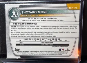 Shotaro Morii 2025 Bowman Chrome 1st Bowman Mega Box Mojo Refractor back