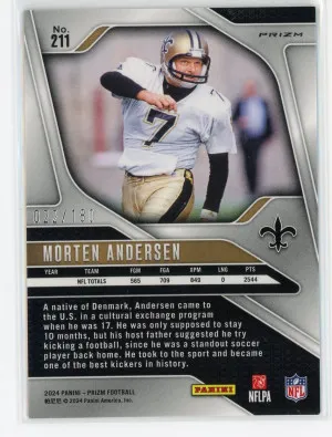 2024 Panini Prizm #211 Morten Andersen Hyper /180 back