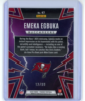 2025 Panini Phoenix Emeka Egbuka Thunderbirds Seismic 12/99 back