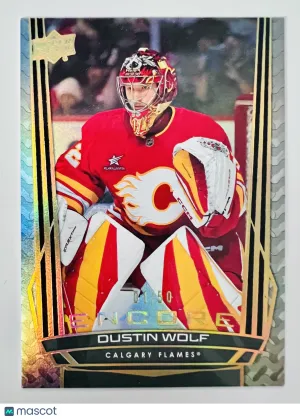 2025 Upper Deck Series 1 Encore Dustin Wolf Gold Rookie 01/50 front