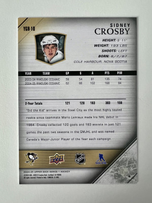 2024 Upper Deck Sidney Crosby Young Guns Rookie back