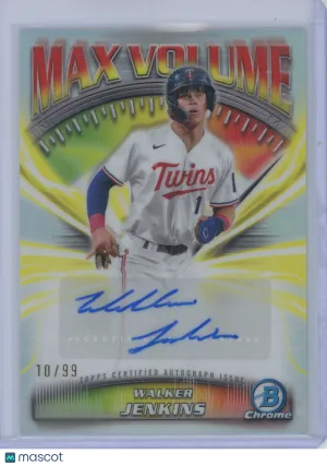 2025 Bowman Chrome Baseball Walker Jenkins #MVA-WJ Max Volume Autograph 10/99 front