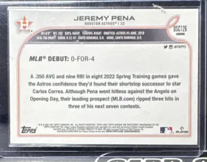 Jeremy Pena RC Debut Purple Refractor 2022 Topps Chrome USC126 Houston Astros back