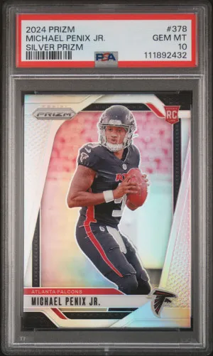2024 Panini Prizm Michael Penix Jr. Silver Prizm PSA 10 front