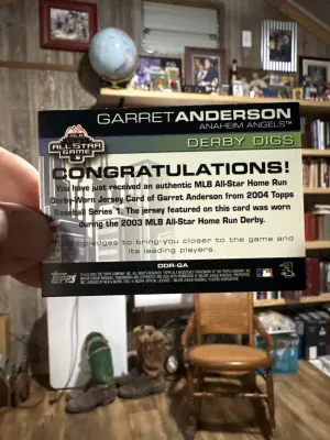 Garret Anderson Topps derby digs patch back