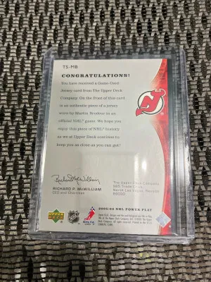 2005 Martin Brodeur Patch back