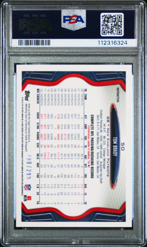 2013 Topps Chrome Tom Brady Black Refractor /299 PSA 10 back