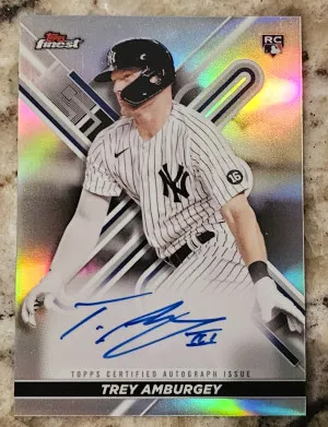 2022 Topps Finest Trey Amburgey Refractor AUTO RC Rookie New York Yankees front