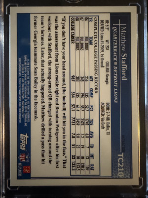 2009 Topps Chrome Matthew Stafford Refractor back
