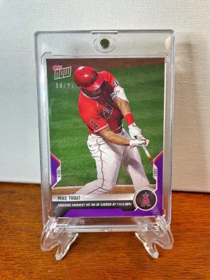 2021 Topps Now MIKE TROUT #/25 Crushes Hardest Hit HR 115.5 Mph #104 Angels front