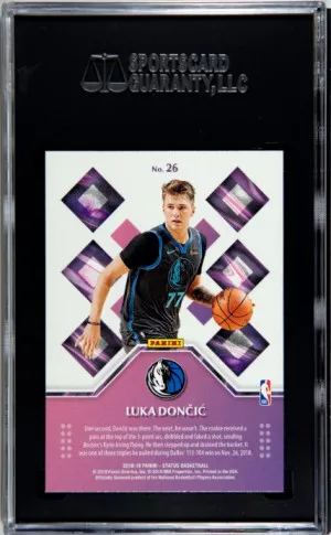 2018-19 Panini Status Luka Doncic Rookie Credentials Orange SGC 9 *rookie back