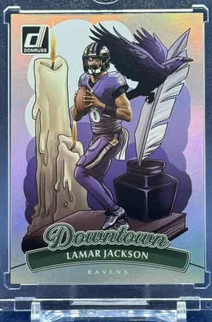 2025 Panini Donruss Downtown Lamar Jackson Baltimore Ravens Regular Size front