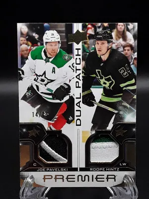 2022-23 Upper Deck Premier Dual Patch Gold Joe Pavelski /15 #PD-TSJB Stars front