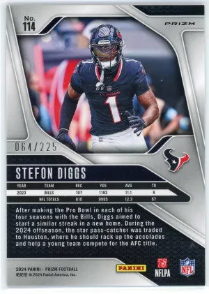 2024 Panini Prizm #114 Stefon Diggs Purple Ice /225 back