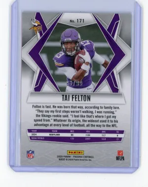 2025 Panini Phoenix Tai Felton Rookie Red Seismic 54/99 back