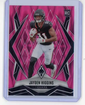 2025 Panini Phoenix Jayden Higgins Rookie Pink Seismic 59/75 front