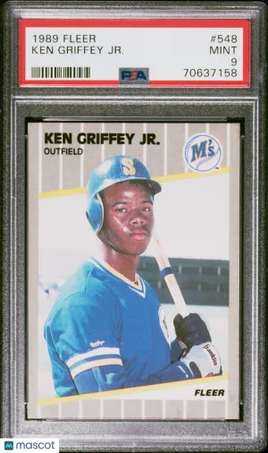 Ken Griffey Jr. 1989 Fleer #548 Rookie RC PSA9 MINT Mariners front