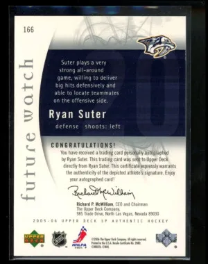 Ryan Suter Future Watch Auto 2006 back