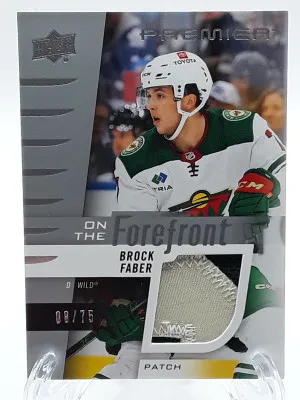 2023-24 UD Premier Brock Faber On The Forefront Patch /75 Wild front