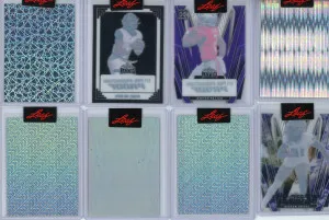 Leaf Metal Football Pre-Production Proof lot of eight 1/1 cards back