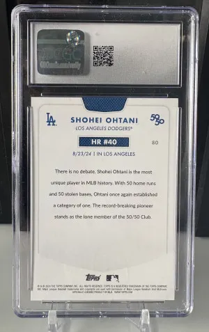 2024 ToPPS Shohei Ohtani 50/50 Card #80, #HR40 back