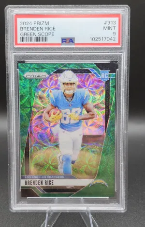 2024 Prizm Brenden Rice Green Scope /75 RC Chargers Rookie SSP #313 front