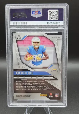 2024 Prizm Brenden Rice Green Scope /75 RC Chargers Rookie SSP #313 back