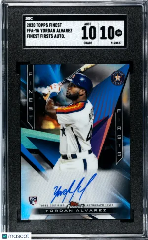 2020 Topps Finest Firsts Auto Yordan Alvarez #FFA-YA SGC 10/10 Rookie RC Astros front
