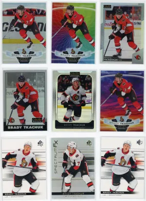 Brady Tkachuk 46 card lot - inserts parallels base etc front