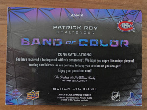 2025-26 Black Diamond Patrick Roy Band of Color 04/25 back