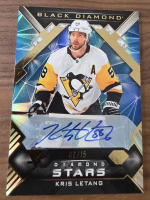 2022-23 UD Black Diamond Stars 02/15 Kris Letang #BDS-KL Auto front