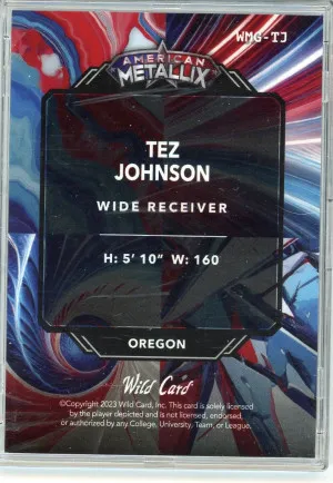 2023 Wil Card Tez Johnson Metallix 10/10 back