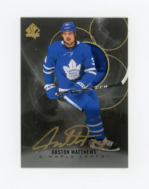 2020-21 Auston Matthews SP Authentic Black Gold Auto SP front