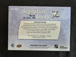 2024-25 Engrained Icons Martin St-Louis Signature Shots Auto back