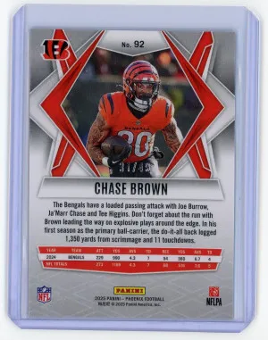 2025 Panini Phoenix #92 Chase Brown Purple Seismic 31/49 back