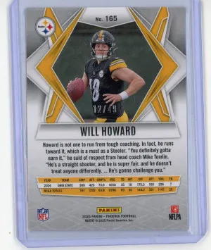 2025 Panini Phoenix Will Howard Rookie Purple Seismic 12/49 back