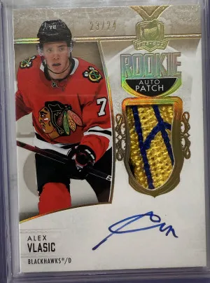 Alex Vlasic The Cup Rookie Patch Auto Gold /24 front