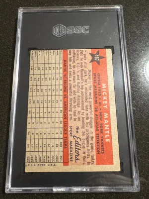 Mickey Mantle 1958 Topps All Star Selection back