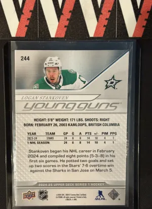 2024-25 Upper Deck Logan Stankoven Young Guns #244 ROOKIE (RC) back