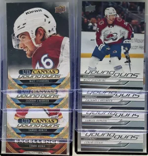 8 Card Lot - 2024-25 Young Guns Base & Matching Player Canvas front