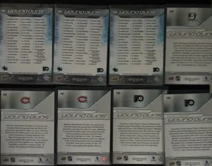 2024-25 Upper Deck 8 Card LOT - Young Guns Teammates Checklists back