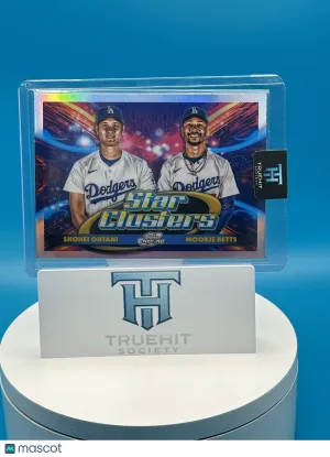 2025 Topps Chrome Cosmic Ohtani/Betts Dual Star Clusters SP front