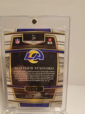 2021 Matthew Stafford select neon orange 5/7 back