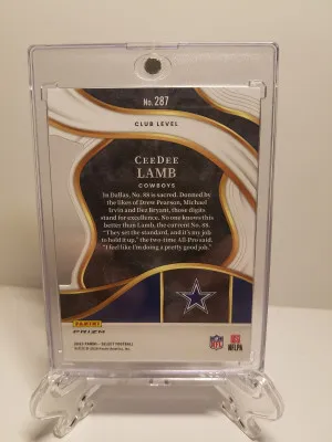 2023 Ceedee Lamb Prizm Club level die cut zebra back